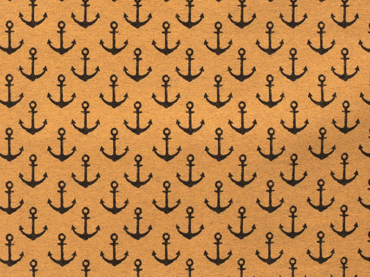 stoff-french-terry-sommersweat-baumwolle-sweat-winter-herbst-anker-marine-maritim-nautical-grunge-kleine-anker-ocker