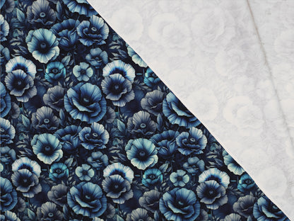 French Terry - Blumenmeer - blau