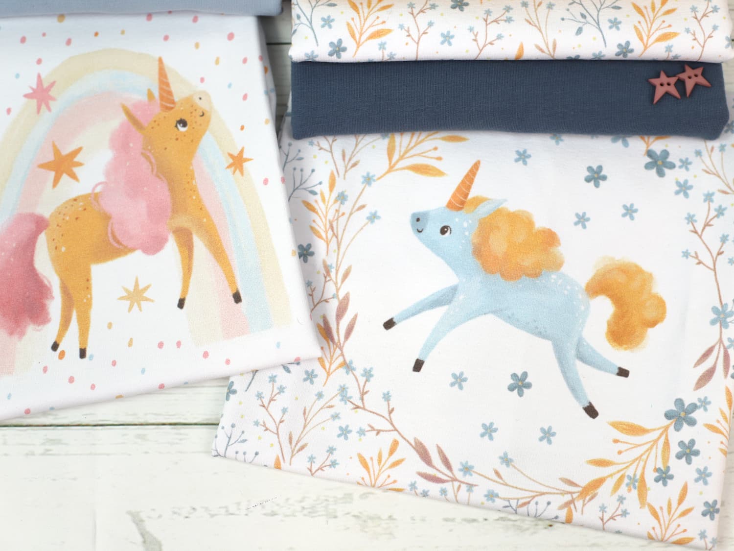 stoff-french-terry-sommersweat-kathi-kunterbunt-regenbogen-einhorn-magic-sterne-pastell-serie-2