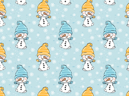 stoff-french-terry-sommersweat-kathi-kunterbunt-schneemann-snowman-lachend-muetze-senf-2