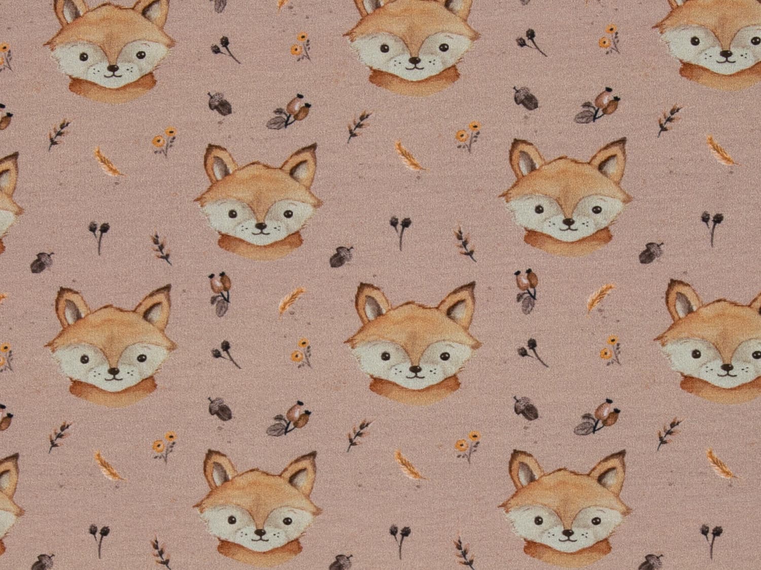stoff-french-terry-sommersweat-swafing-forest-friends-fuchs-altrosa