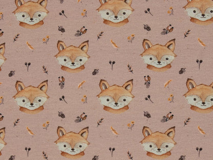 stoff-french-terry-sommersweat-swafing-forest-friends-fuchs-altrosa