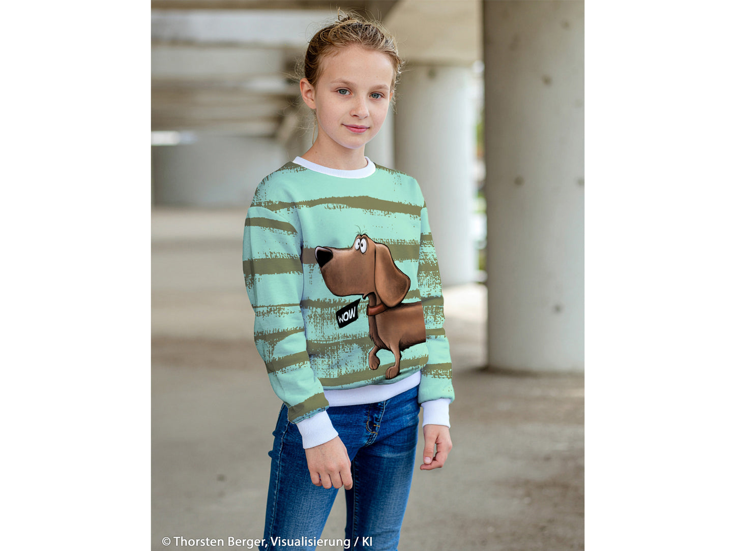 French Terry PANEL - Thorsten Berger - Dachshund Berny, mint