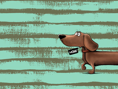 French Terry PANEL - Thorsten Berger - Dachshund Berny, mint