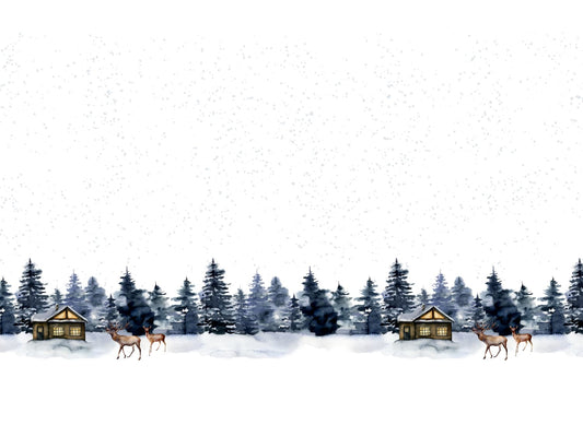 stoff-french-terry-sommersweat-sweat-baumwolle-kathi-kunterbunt-herbst-winter-weihnachten-wald-tannenbaum-reh-hirsch-hase-eichhoernchen-blau-vintage-christmas-PANEL-2