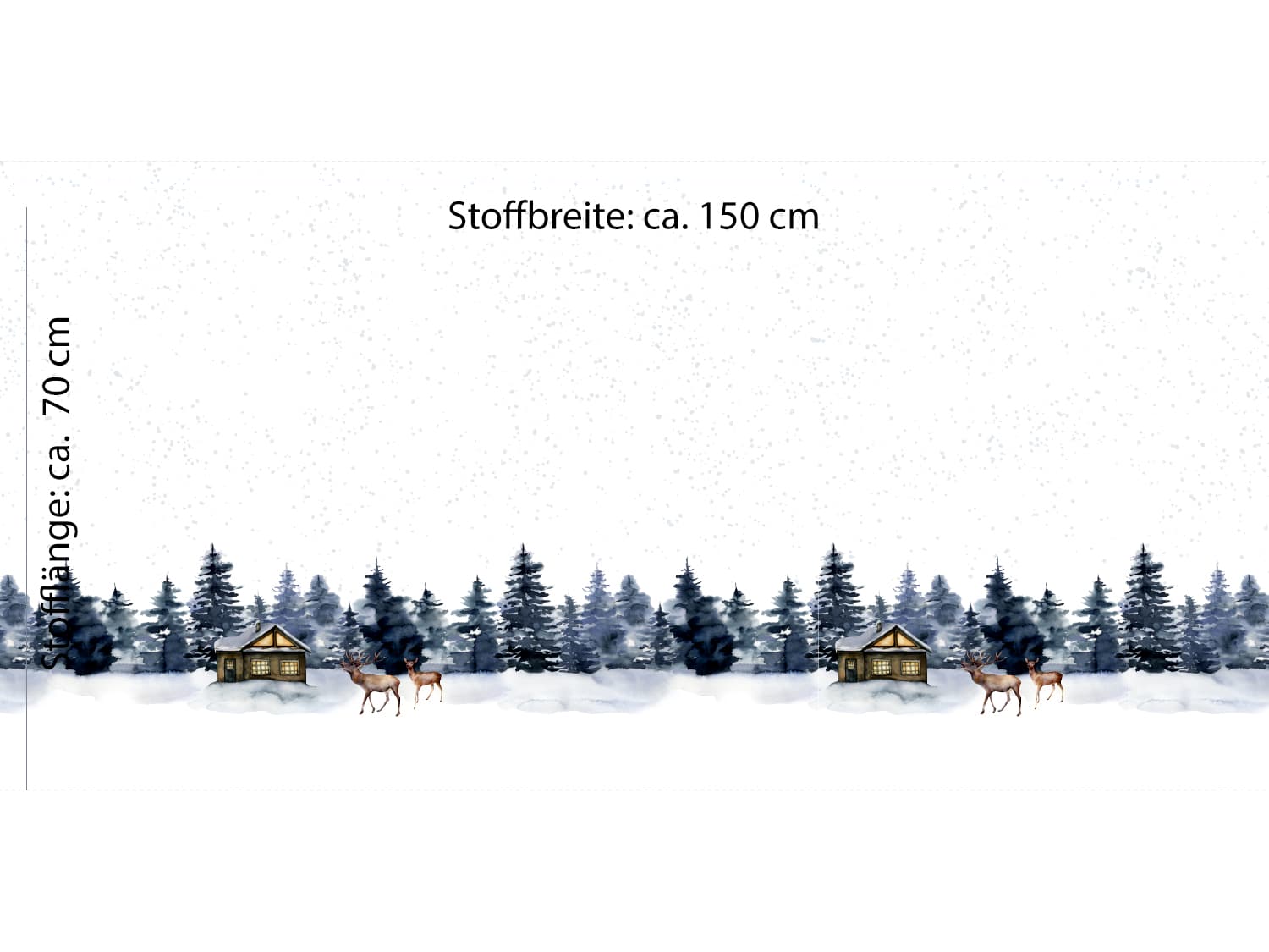 stoff-french-terry-sommersweat-sweat-baumwolle-kathi-kunterbunt-herbst-winter-weihnachten-wald-tannenbaum-reh-hirsch-hase-eichhoernchen-blau-vintage-christmas-PANEL-masse