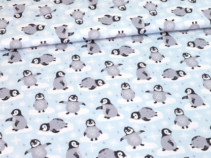 stoff-french-terry-sommersweat-sweat-baumwolle-pinguin-auf-eis-scholle-blau-2
