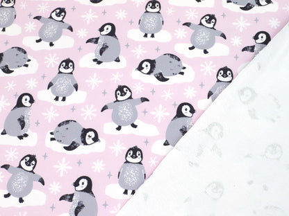 stoff-french-terry-sommersweat-sweat-baumwolle-pinguin-auf-eis-scholle-rosa-2