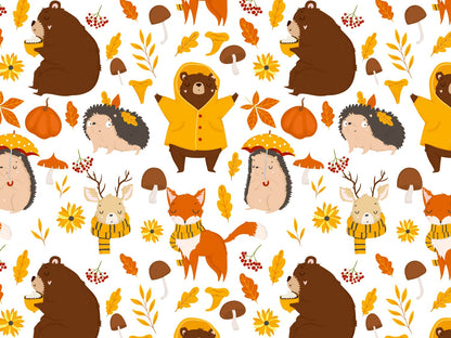 stoff-french-terry-sommersweat-sweat-baumwolle-unangeraut-kathi-kunterbunt-herbst-walfreunde-wald-baer-fuchs-reh-igel-waldtiere-senf