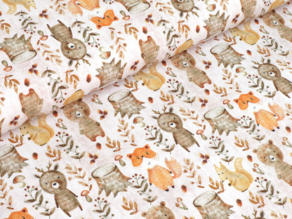 stoff-french-terry-sommersweat-sweat-baumwolle-waldfreunde-fuchs-baer-beige-schraffur-2