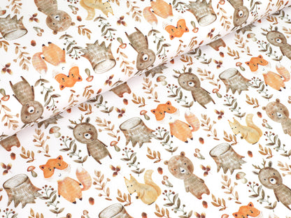 stoff-french-terry-sommersweat-sweat-baumwolle-waldfreunde-fuchs-baer-weiss-2