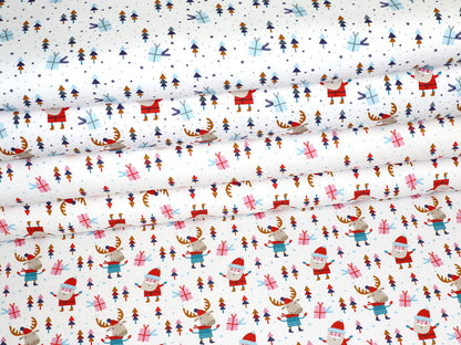 stoff-french-terry-sommersweat-sweat-unangeraut-baumwolle-kathi-kunterbunt-winter-weihnachten-weihnachtsmann-tannenbaum-geschenk-elch-hirsch-blau-rosa-serie