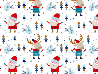 stoff-french-terry-sommersweat-sweat-unangeraut-baumwolle-kathi-kunterbunt-winter-weihnachten-weihnachtsmann-tannenbaum-geschenk-elch-hirsch-blau