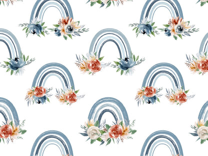 stoff-french-terry-sommersweat-sweat-unangeraut-herbst-regenbogen-rainbow-flower-blumen-blau