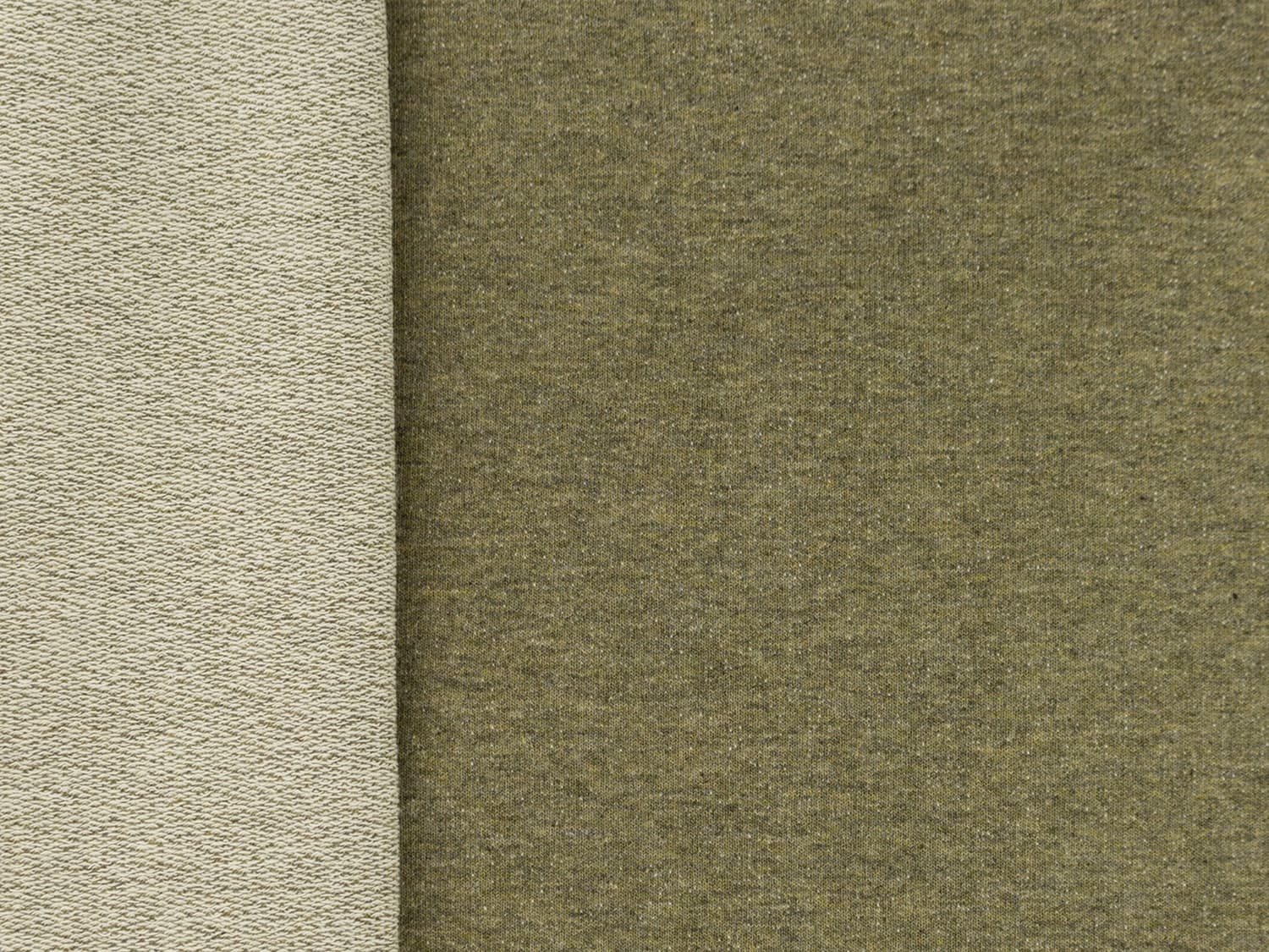stoff-french-terry-sommersweat-unangeraut-herbst-winter-khaki-meliert