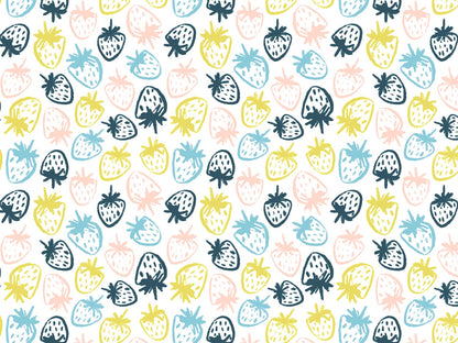 stoff-french-terry-sommersweat-unangeraut-kathi-kunterbunt-fruehling-sommer-frucht-obst-erdbeere-strawberry-petrol-gelb-tuerkis