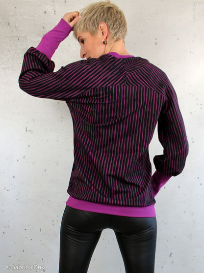 stoff-french-terry-sommersweat-unangeraut-swafing-thorsten-berger-woodland-woodprint-stripes-lila-pink-2