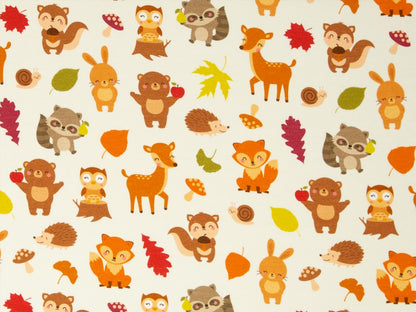 stoff-french-terry-sommersweat-unangeraut-swafing-tomke-herbst-winter-2023-24-herbstwald-blaetter-tiere-creme-2