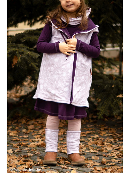 French Terry Stoff - Embroidery Flowers, altrosé blass