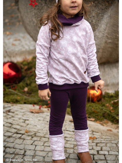 French Terry Stoff - Embroidery Flowers, altrosé blass