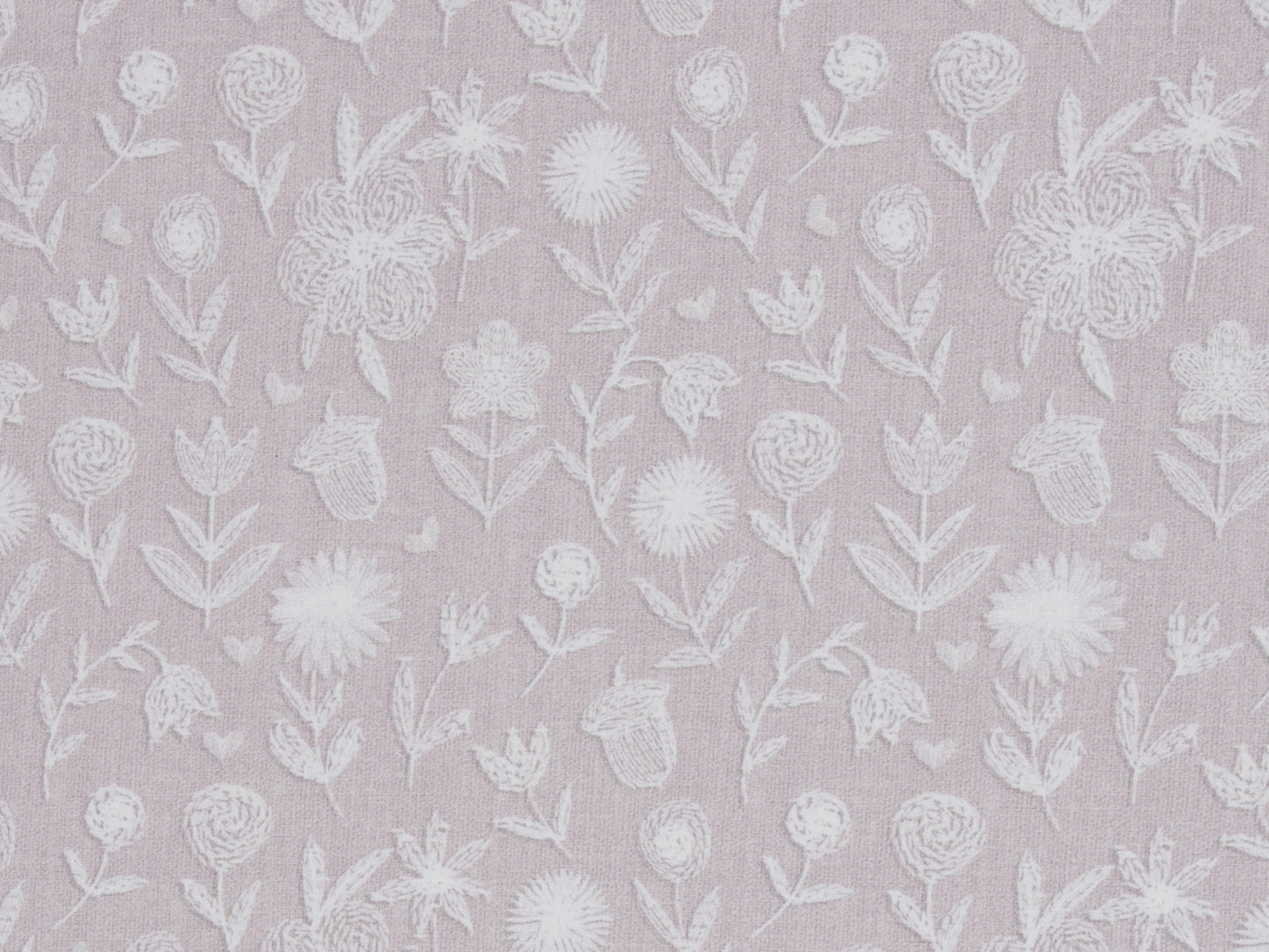 French Terry Stoff - Embroidery Flowers, altrosé blass