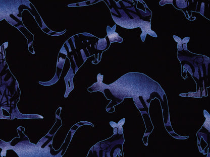 French Terry Stoff - Thorsten Berger - Kangaroos, schwarz