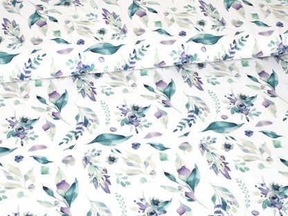 stoff-french-terry-sweat-blumen-blaetter-blau-2