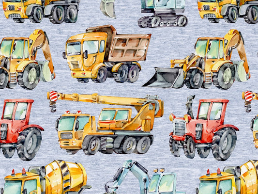 stoff-french-terry-sweat-sommersweat-unangeraut-baufahrzeuge-autos-traktor-bagger-betonmischer-meliert-blau-2