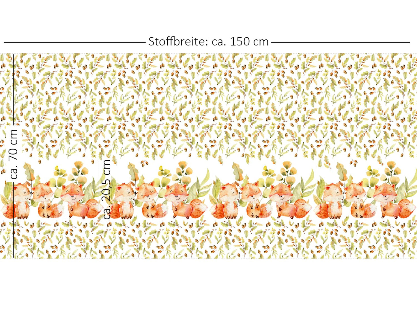 stoff-french-terry-sweat-sommersweat-unangeraut-herbst-winter-waldtiere-kombi-blaetter-laub-graeser-wiese-wald-gruen-kleiner-fuchs-PANEL-masse