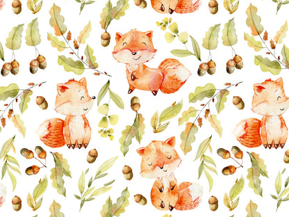 stoff-french-terry-sweat-sommersweat-unangeraut-herbst-winter-waldtiere-kombi-blaetter-laub-graeser-wiese-wald-gruen-kleiner-fuchs