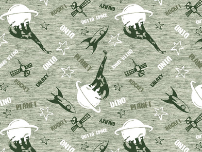 stoff-french-terry-sweat-sommersweat-unangeraut-kathi-kunterbunt-dino-dinosaurier-outta-space-meliert-gruen