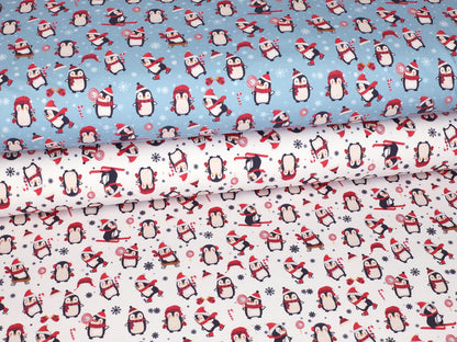 stoff-french-terry-sweat-unangeraut-sommersweat-winter-weihnachten-tiere-pinguin-schlitten-schal-muetze-serie