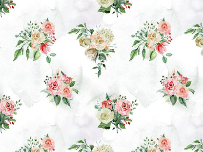 French Terry - Vintage Rose Splash, altgrün