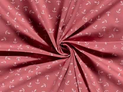 stoff-jersey-baumwolle-baumwolljersey-anker-qreuz-und-quer-anchor-maritim-marine-nautical-korallenpink-weiss-2