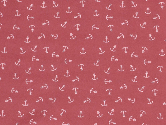 stoff-jersey-baumwolle-baumwolljersey-anker-qreuz-und-quer-anchor-maritim-marine-nautical-korallenpink-weiss