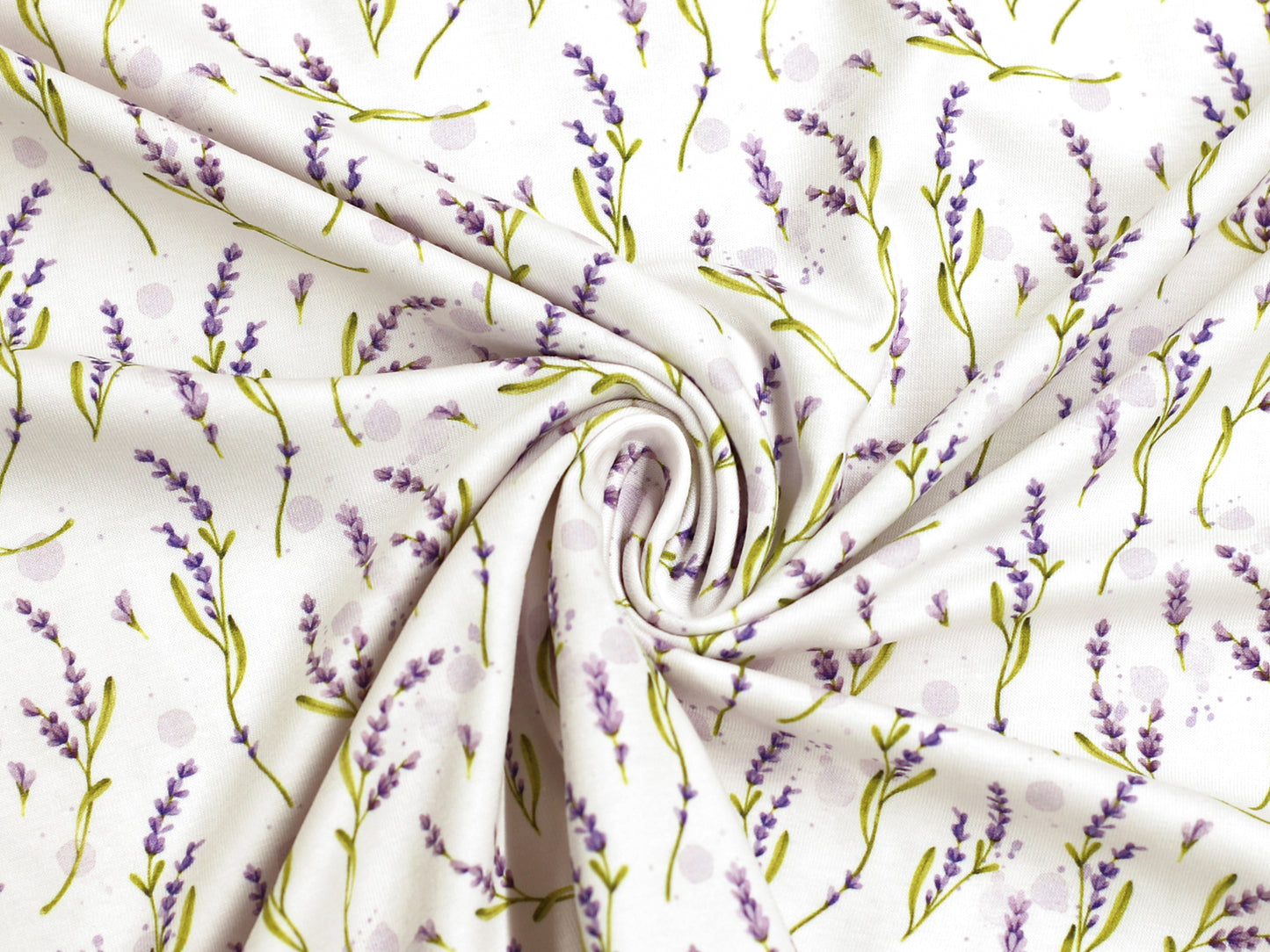 Jersey Stoff - Aquarell Lavendel & Kleckse, ideal für Sommer. sommer jersey stoff lavendel