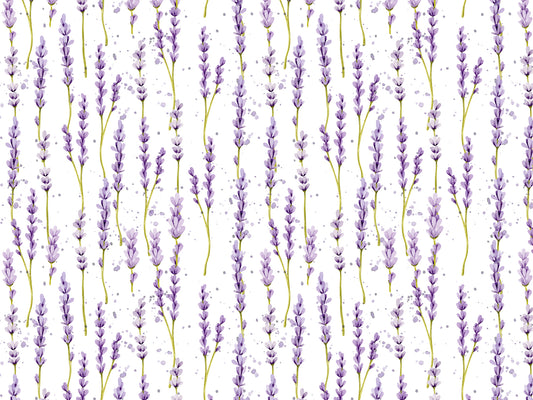 Jersey Stoff - Aquarell Lavendel, vertikal, ideal für Sommermode, aus 95% Baumwolle, 5% Elasthan, mit hübschem Lavendel-Muster.