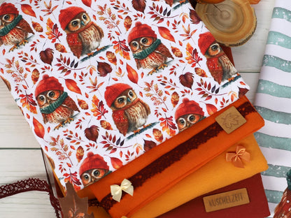 stoff-jersey-baumwolle-baumwolljersey-blaetter-herbst-eule-muetze-schal-serie-5