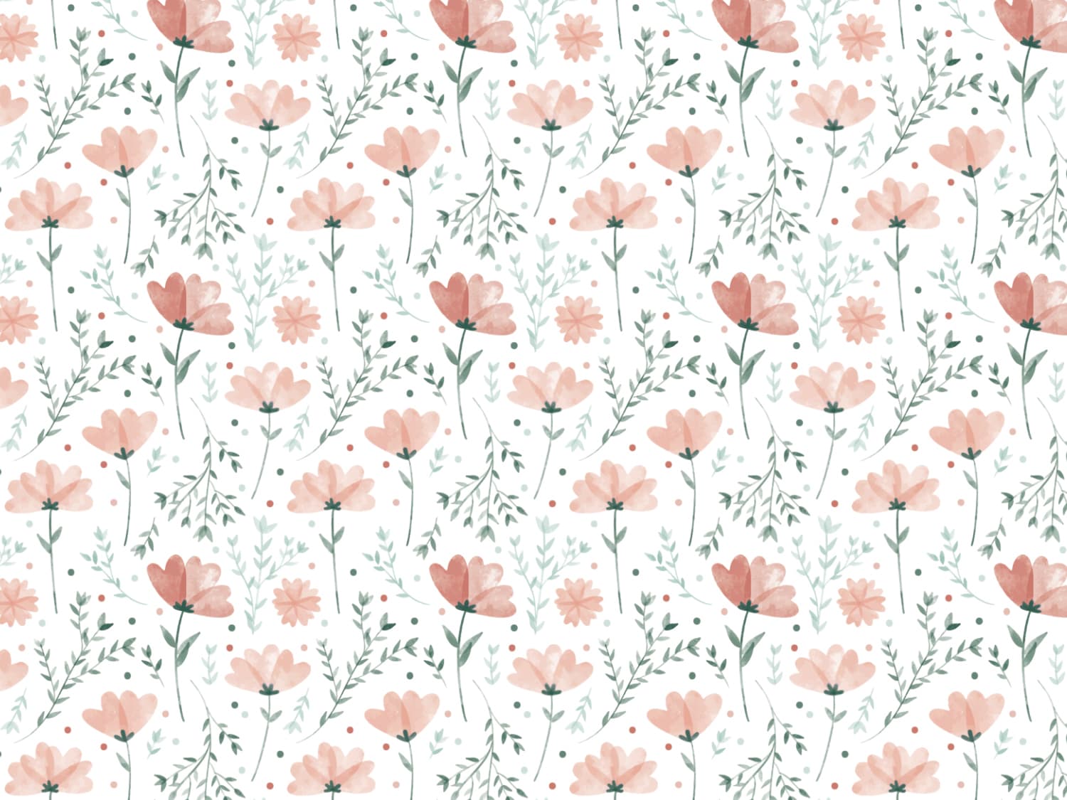 stoff-jersey-baumwolle-baumwolljersey-blumen-floral-klein-blueten-blaetter-schlicht-sommer-fruehling-apricot-gruen