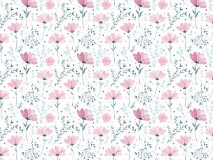 stoff-jersey-baumwolle-baumwolljersey-blumen-floral-klein-blueten-blaetter-schlicht-sommer-fruehling-rosa-petrol