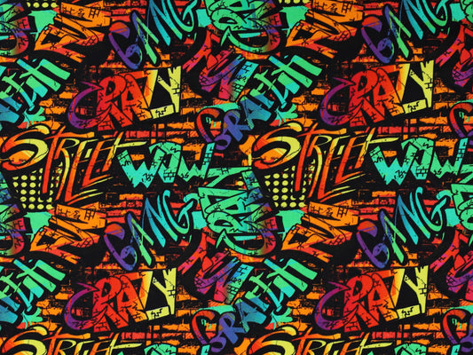 Jersey Stoff - Crazy Graffiti