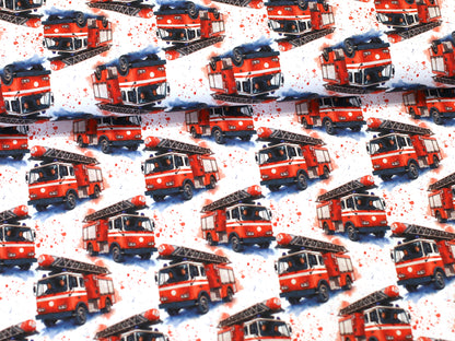 Jersey Stoff - Feuerwehr Fahrzeug