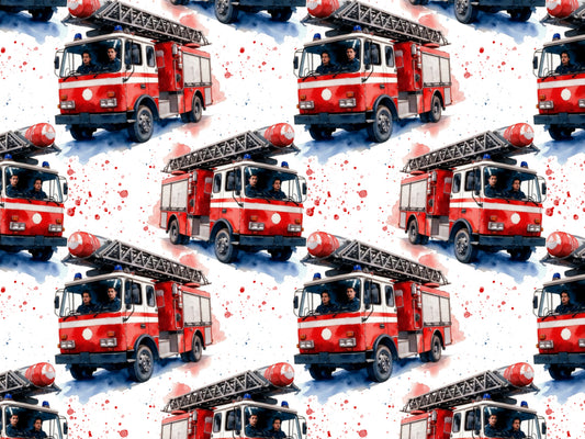 Jersey Stoff - Feuerwehr Fahrzeug