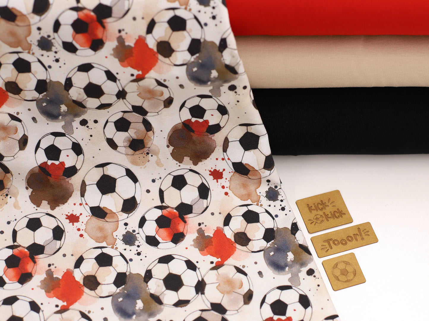 Jersey Stoff - Aquarell Fußball