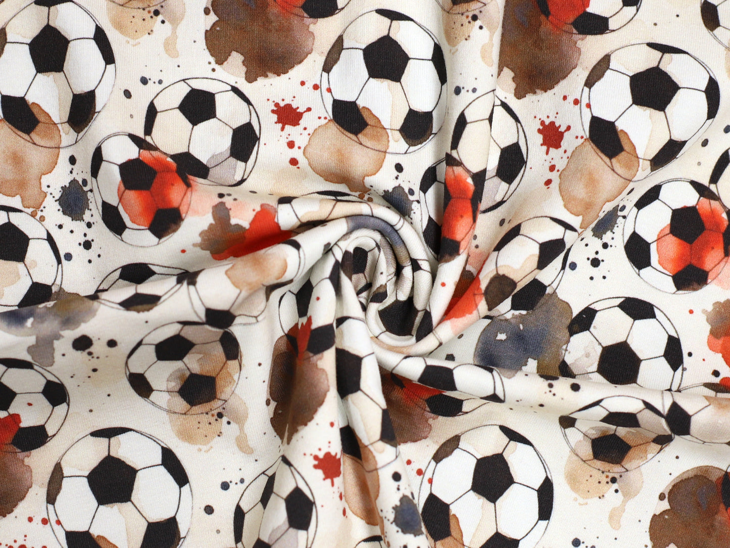 Jersey Stoff - Aquarell Fußball