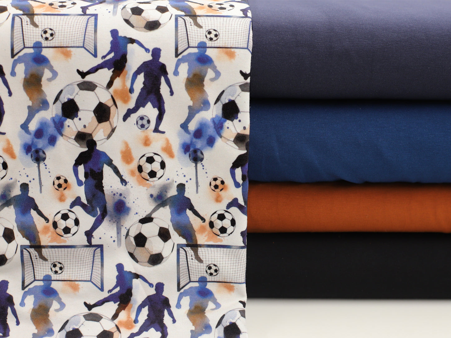 Jersey Stoff - Aquarell Fußballer