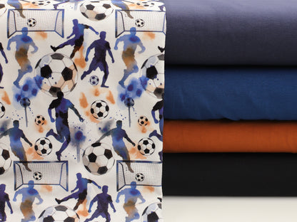 Jersey Stoff - Aquarell Fußballer