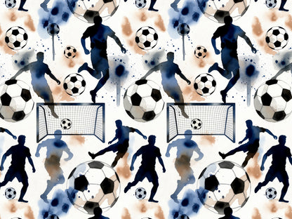 Jersey Stoff - Aquarell Fußballer