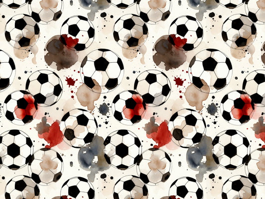 Jersey Stoff - Aquarell Fußball