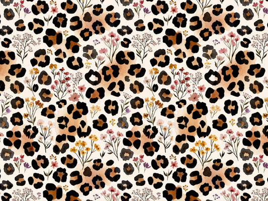 Jersey Stoff - Leo & Blumen